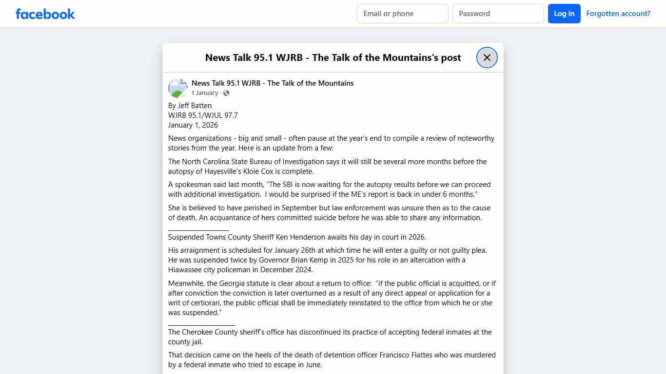 By Jeff... - News Talk 95.1 WJRB - The Talk of the Mountains Facebook